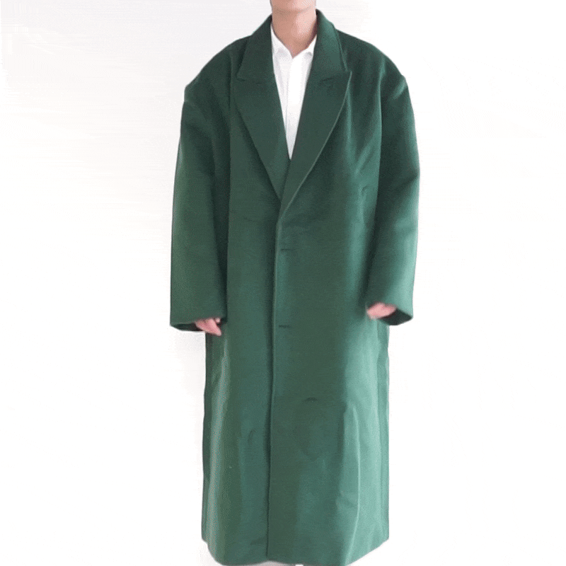 남자 트렌치 봄 코트 2color 롱 오버핏 루즈핏 데일리 허리버클 카라 상세 이미지 5