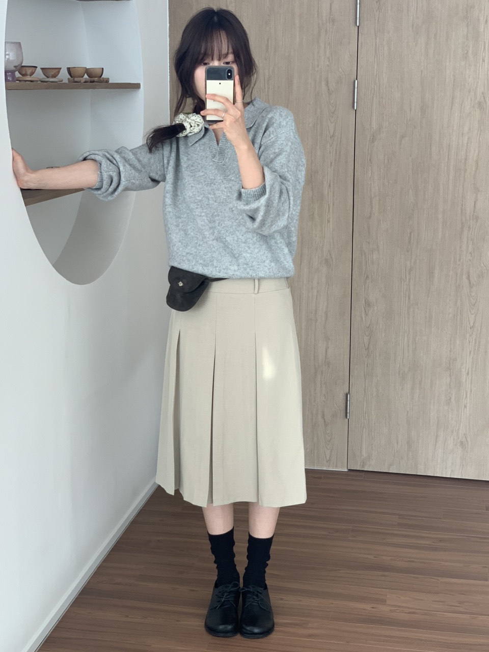 [S-M] 뮤어 볼드 플리츠 미디 스커트 2colors 상세 이미지 22