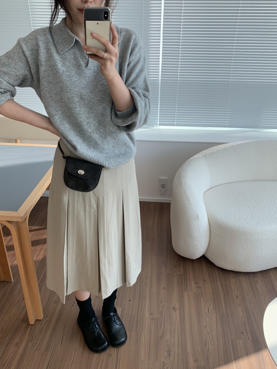[S-M] 뮤어 볼드 플리츠 미디 스커트 2colors 상세 이미지 19