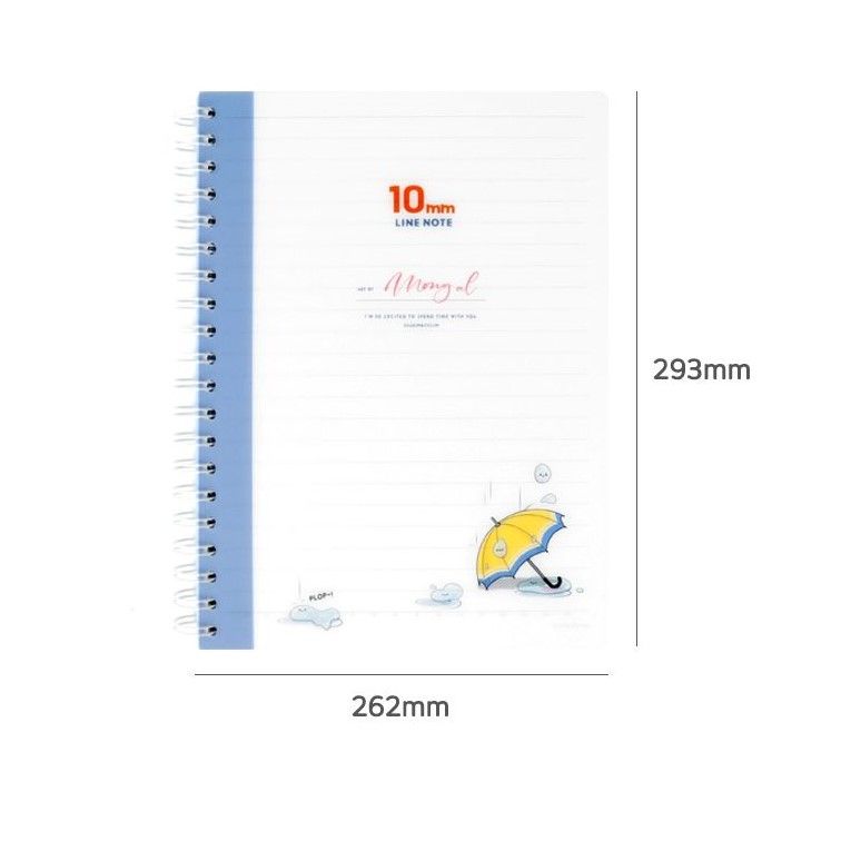 스프링 PP 유선 노트 라인 줄공책 10mm 120매 중학생 고등학생 대학생 랜덤 이미지 6