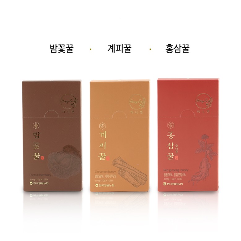 천연 꿀 스틱 선물세트 밤꿀 계피꿀 벌꿀 토종꿀