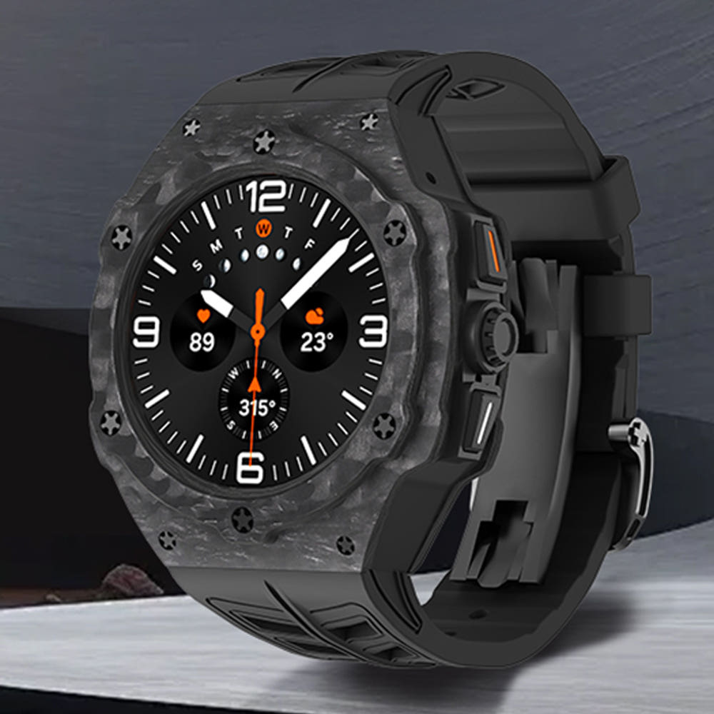 티타니즘 갤럭시워치8 갤럭시워치 울트라 47mm 일체형 커스텀 카본 스트랩 밴드 줄 케이스