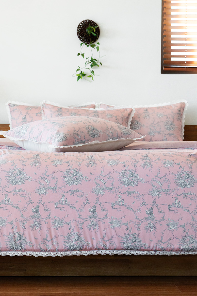 모달 극세사 양면 차렵침구 [샤네르] 핑크 S Q K