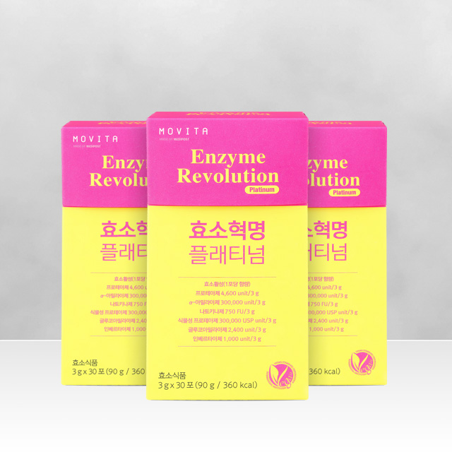 모비타 자연곡물 국내산 엔자임 효소혁명 플래티넘 30포, 3개 - 상품 이미지