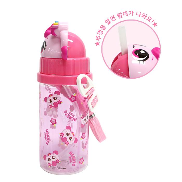 캐치티니핑 물통 입체 빨대 스트랩 물병 티니핑물통