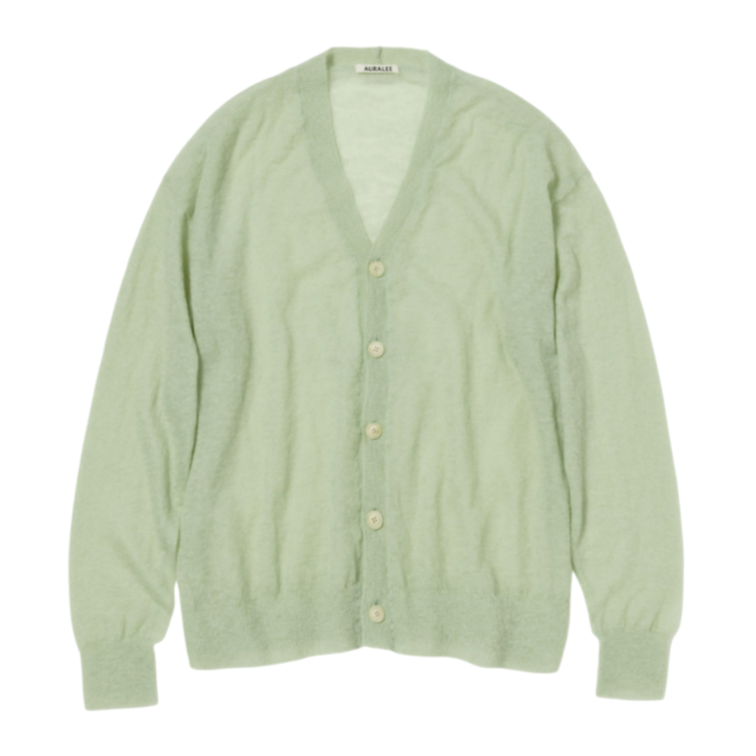 오라리 가디건 KID MOHAIR SHEER KNIT 25SS 남자 남성 긴팔 니트 - 상품 이미지