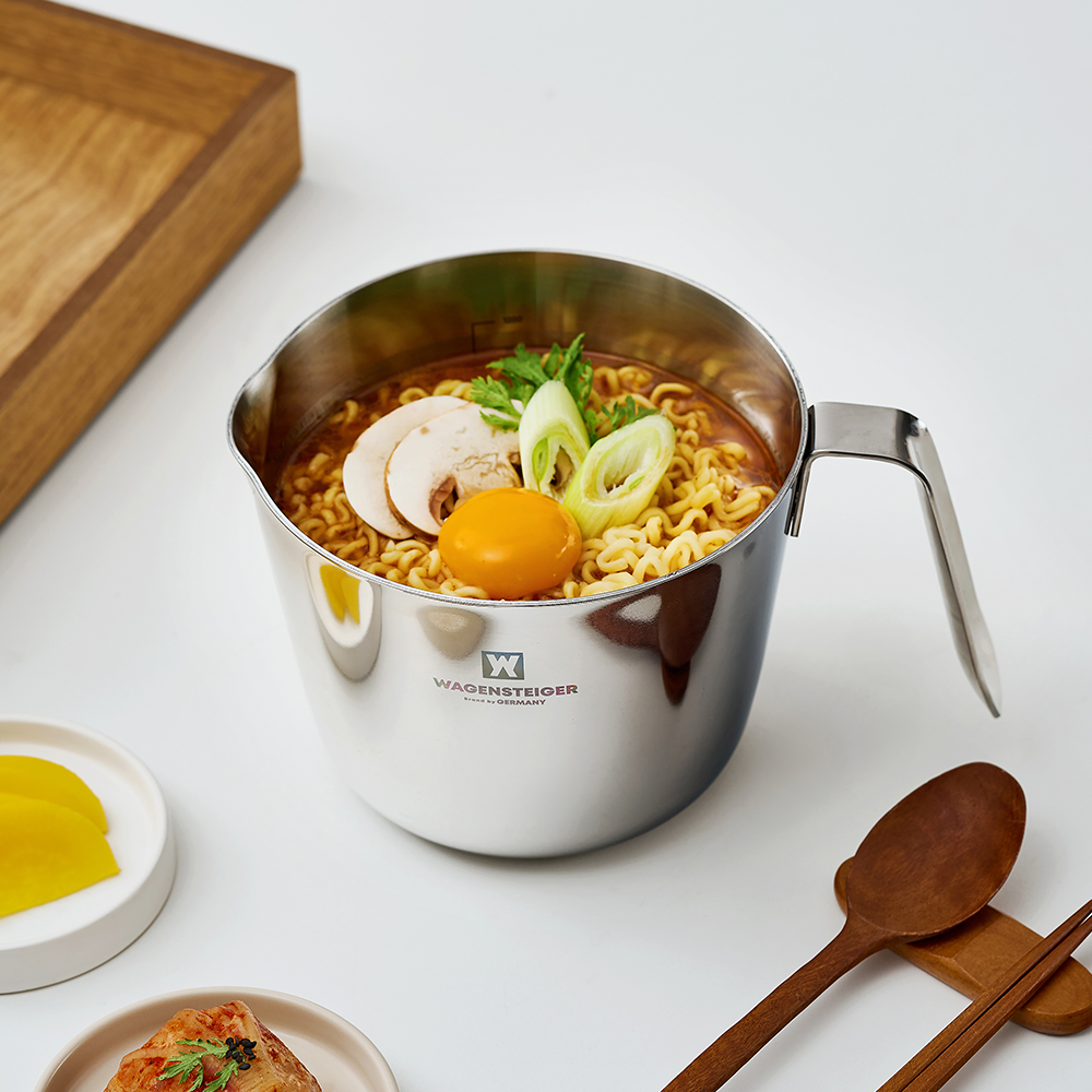 바겐슈타이거 통3중 스텐 304 이지팟(1.5L) 편수 라면 눈금 물코