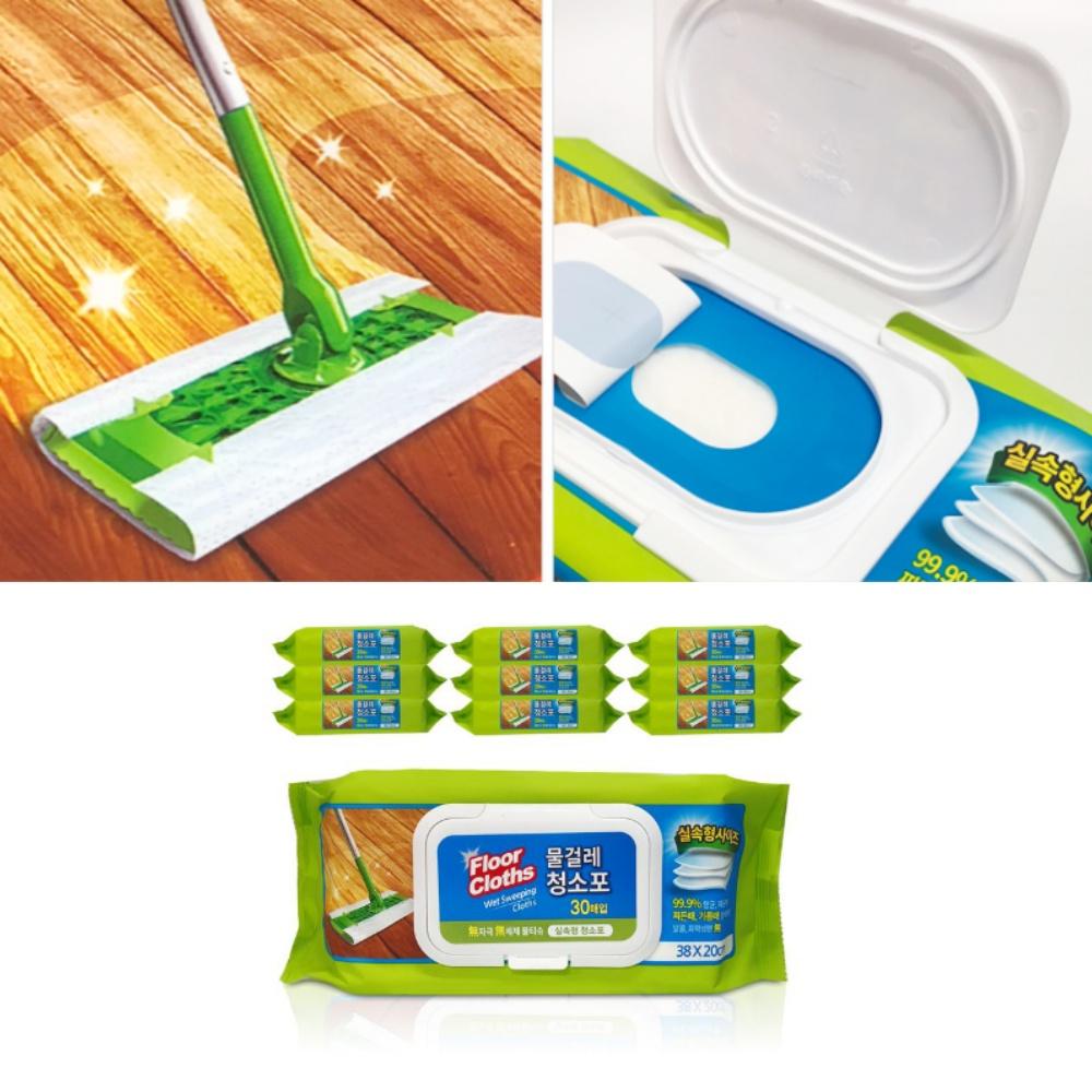 10팩 실속형 물걸레 청소포 대형 청소용물티슈 일회용물걸레