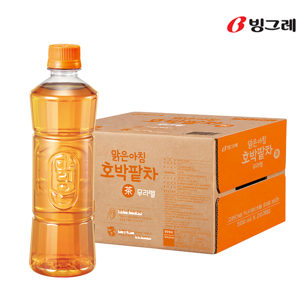 빙그레 맑은얼굴 무라벨 3종 500ml 20개입 /도라지 루이보스 호박팥 - 상세 이미지 4