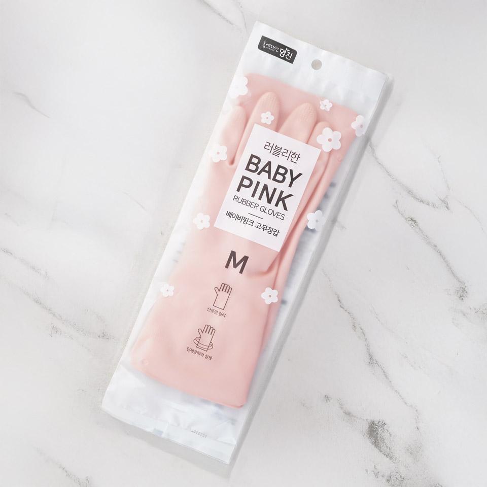 메가마트 명진 베이비핑크 고무장갑  Mx1켤레 - 상세 이미지 2