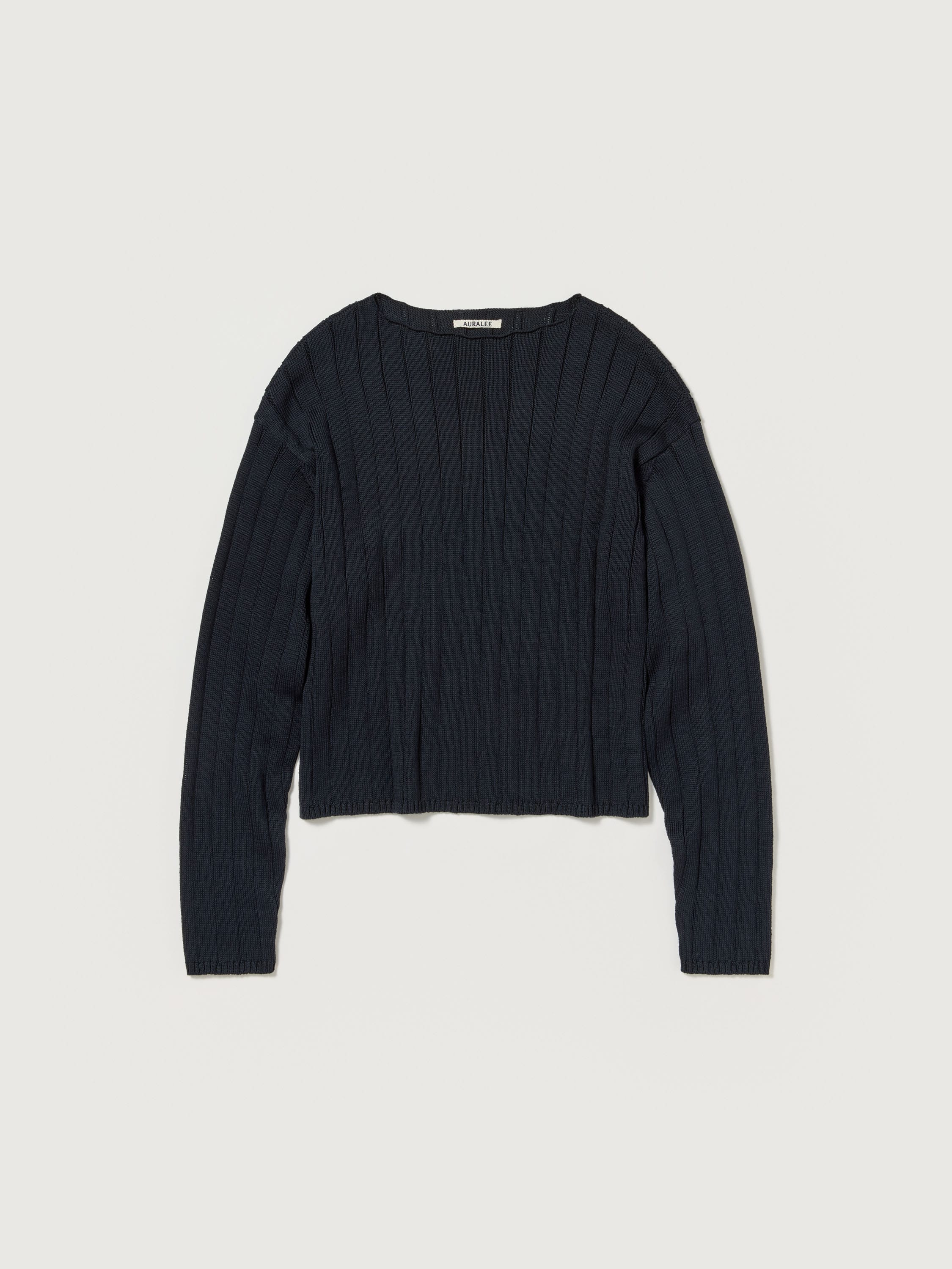 오라리 긴팔티 FLAT CORD YARN WIDE RIB KNIT BOAT NECK P O 25SS 남자 남성 니트 티셔츠 - 상세 이미지 2
