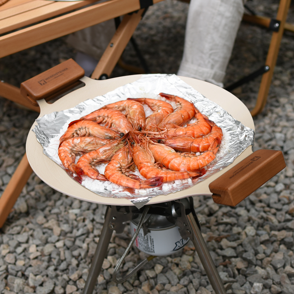 바겐슈타이거 인덕션 사용가능 세라믹 코팅 아이보리 그리들 36cm 캠핑 불판 그릴 바베큐