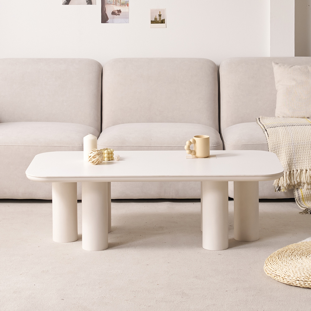 거실 쇼파테이블 밀크 세라믹 사각 거실탁자 트리플