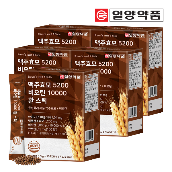일양약품 맥주효모 5200 비오틴 10000 환 스틱 30포, 5개