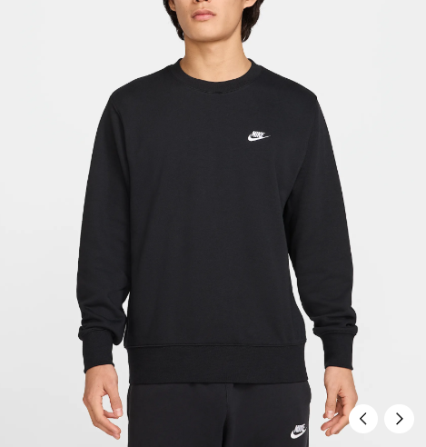 국내매장판 나이키 클럽 남성 프렌치 테리 크루 맨투맨 FN3889-010