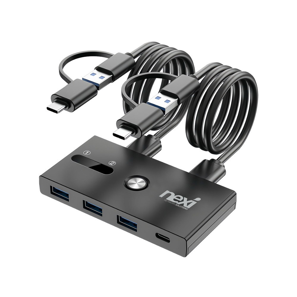 넥시 USB 스위치 선택기 2포트 수동 USB3.0 셀렉터 - 메인 이미지