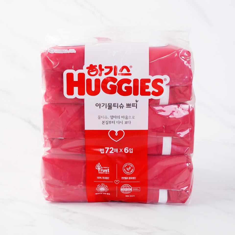 메가마트 유한킴벌리 하기스 아기물티슈 레드 쁘띠 캡 72X6