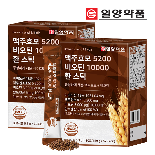 일양약품 맥주효모 5200 비오틴 10000 환 스틱 30포, 2개