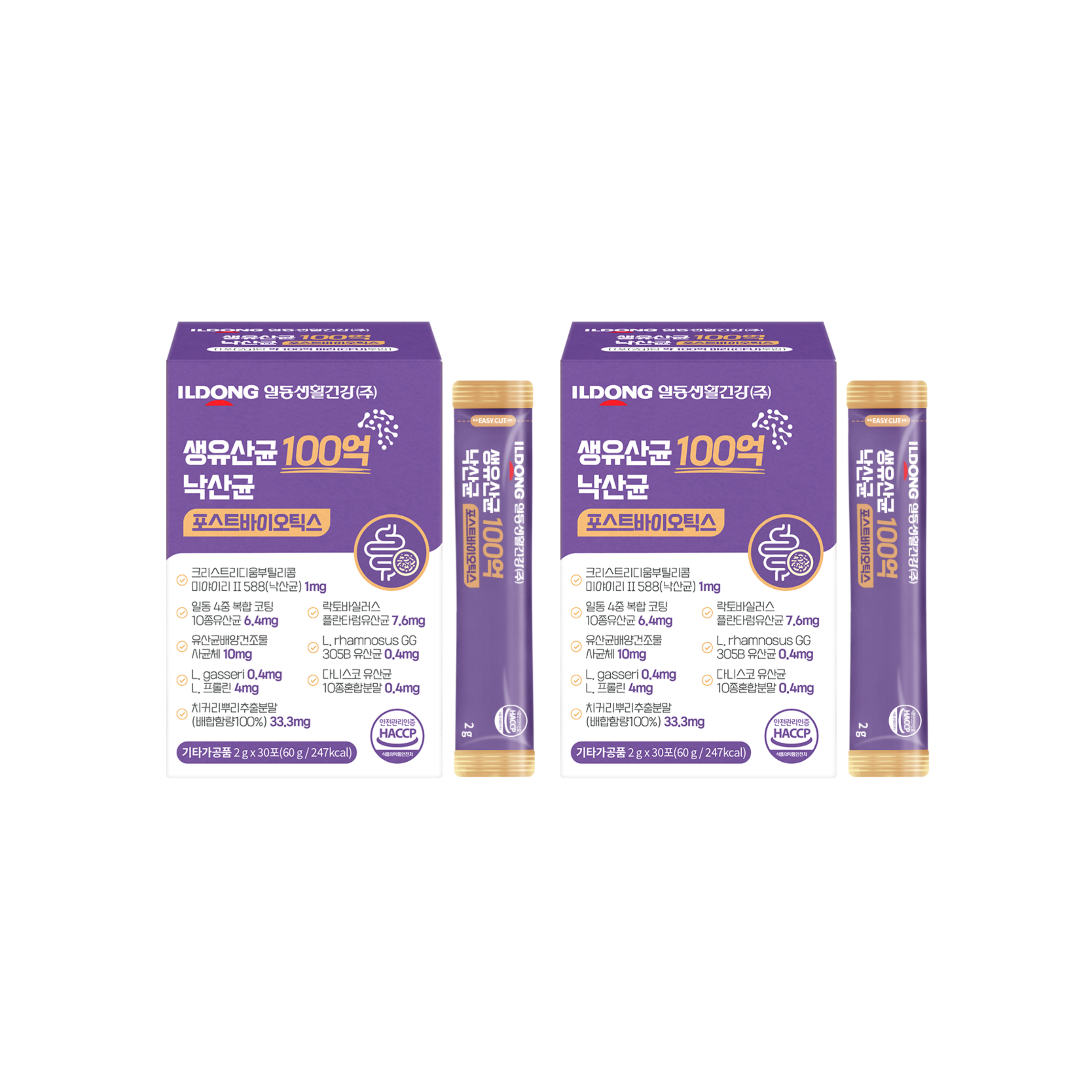 일동 생활건강 생유산균 100억 낙산균 포스트 프리 바이오틱스 프롤린 30포 x 2개