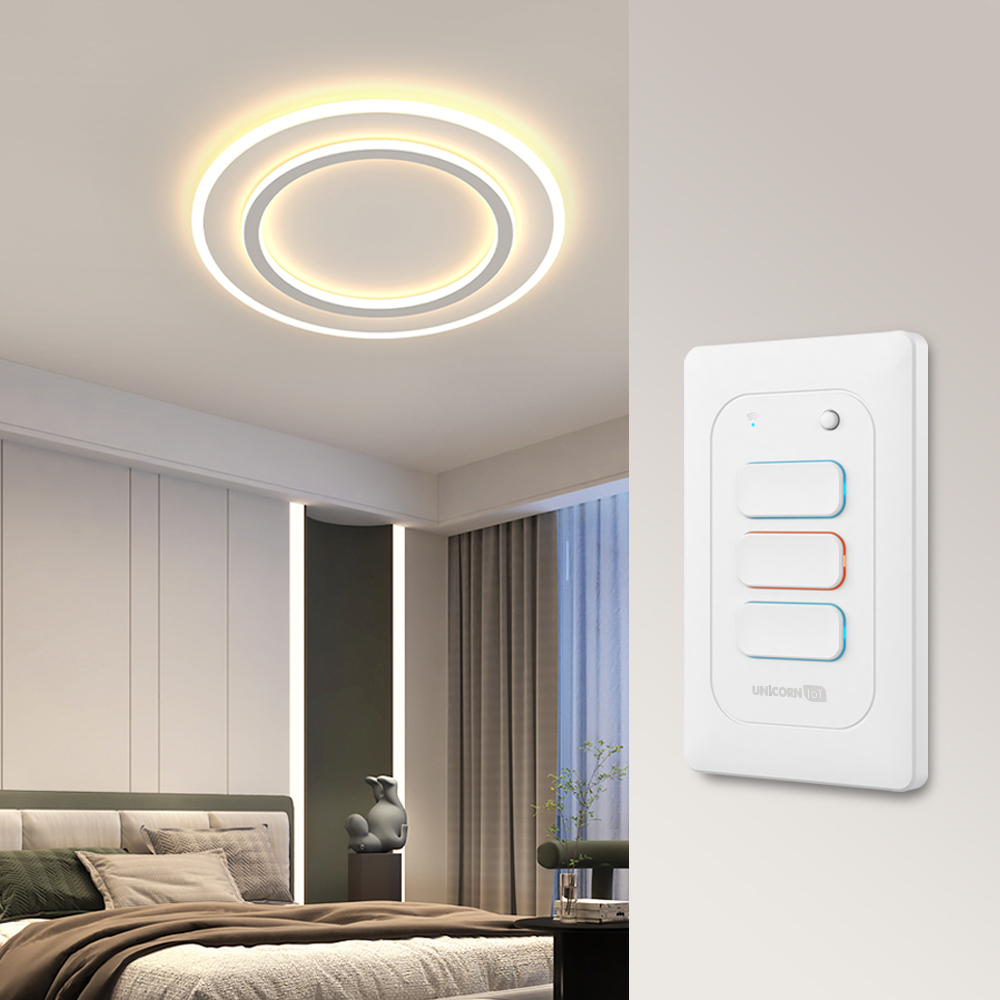 스마트공간 IoT WiFi 전등 스위치 3구 - IoT팝 조명 자동타이머 원격제어 유니콘