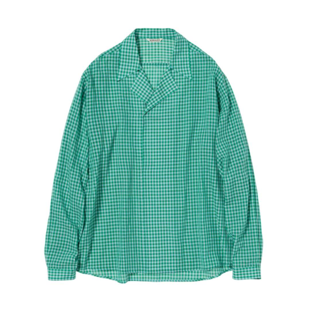 오라리 셔츠 AIRY LIGHT COTTON CHECK P O 25SS 남자 남성 체크 남방 - 메인 이미지