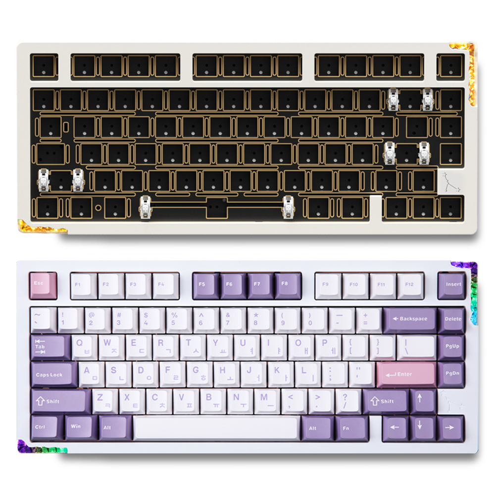 가츠 스텔라75 베어본 풀알루미늄 맥 뷱 아이패드 폰 유무선 블루투스 단축키 조약돌 키보드