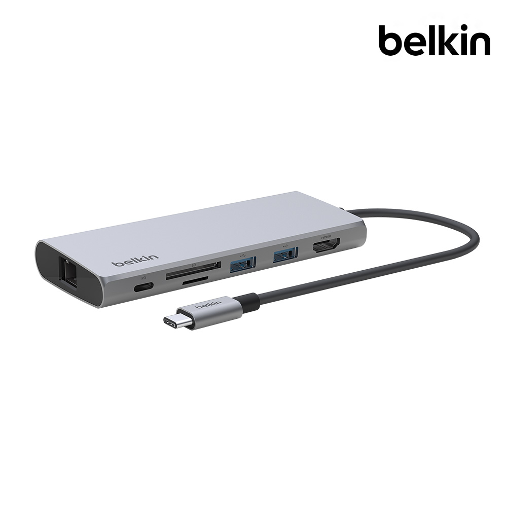 벨킨 7in1 USB-C타입 멀티 허브 INC009bt 100W 기가비트 이더넷 4K 모니터 맥북 에어 M4 갤럭시북5 아이패드 호환 노트북
