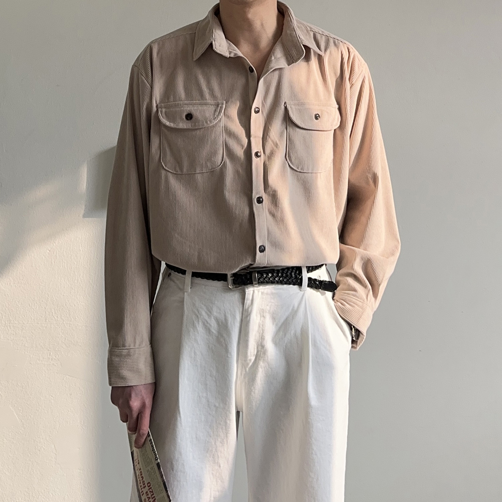 남자셔츠 남자와이셔츠 정장 오버핏 남방 - 상세 이미지 4