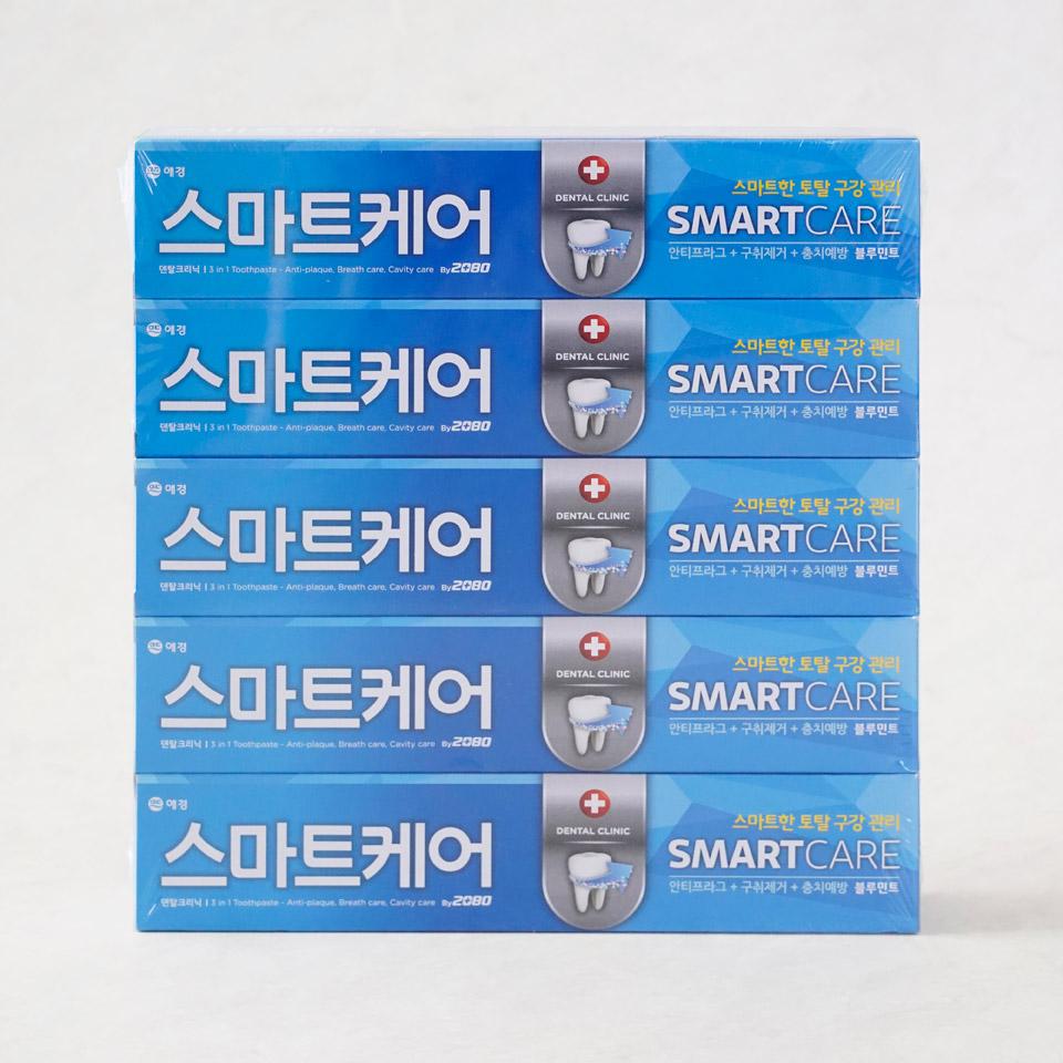 메가마트 애경 2080 스마트케어 치약 190gx5 - 상품 이미지