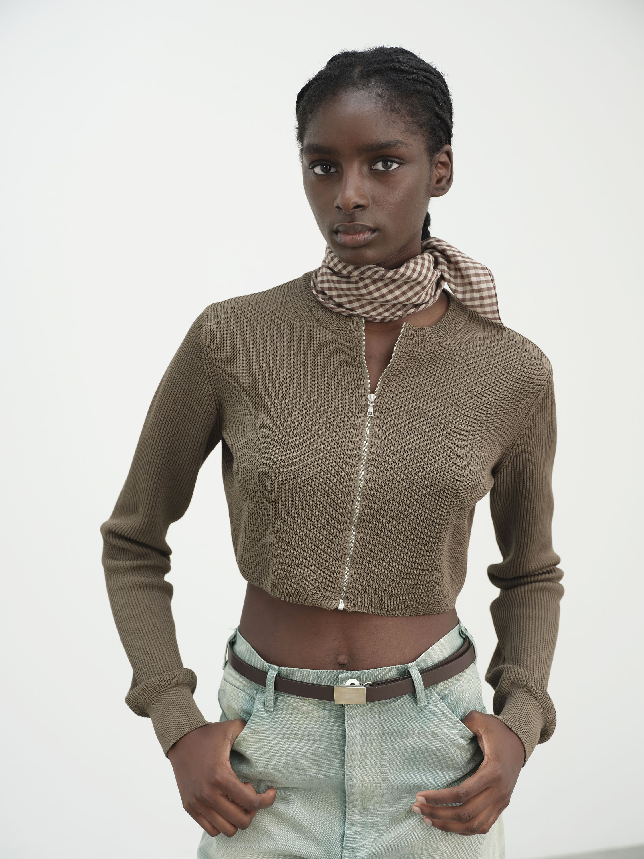 오라리 스카프 AIRY LIGHT COTTON CHECK 25SS - 상세 이미지 3