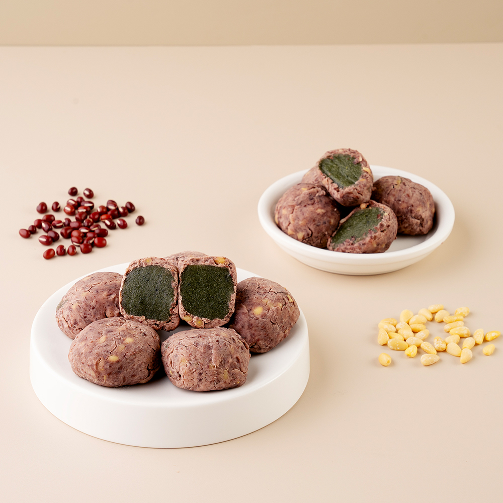 잣범벅 쑥인절미 300g  50g x 8봉 국내산 찹쌀 잣 팥 앙금 - 상세 이미지 3
