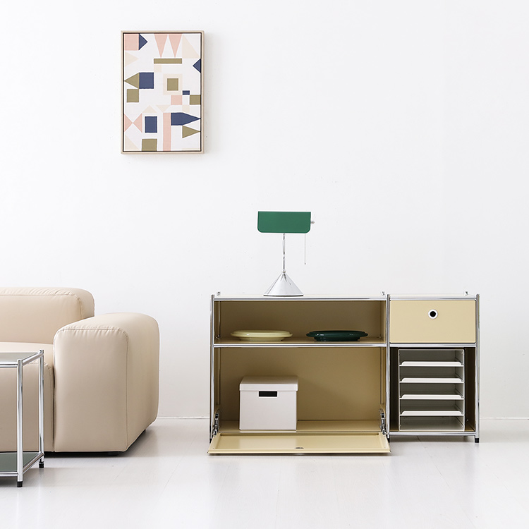 심플리 2x2 수납장 2문 BC615 1168mmx400mmx640mm, 2단, 솔리드베이지 4315.3799 - 상세 이미지 4