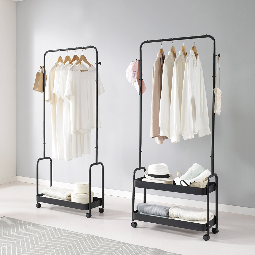 시스템행거 철제 드레스룸 옷걸이 행거 스탠드 옷걸이 2단 트롤리