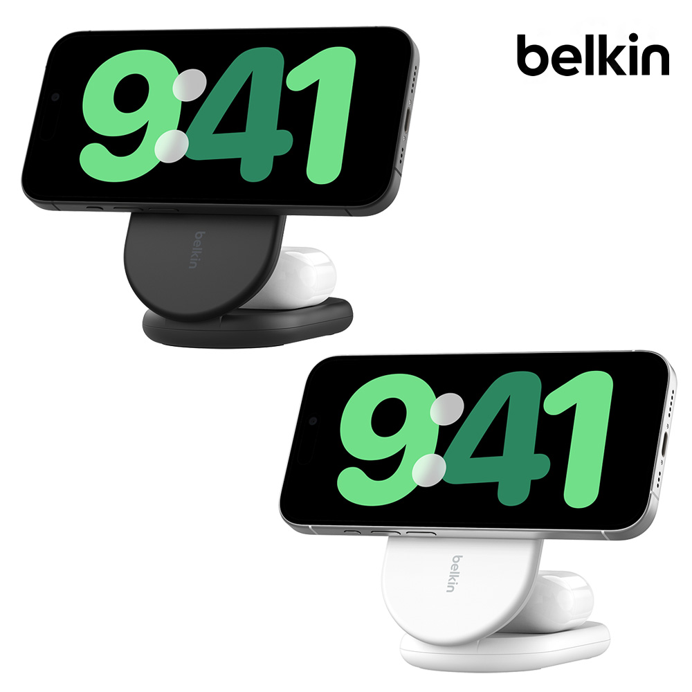 벨킨 Qi2 2in1 15W 마그네틱 폴더블 고속 무선 충전 스탠드 WIZ028 갤럭시 S25 아이폰17 16 15 14 13 12 호환