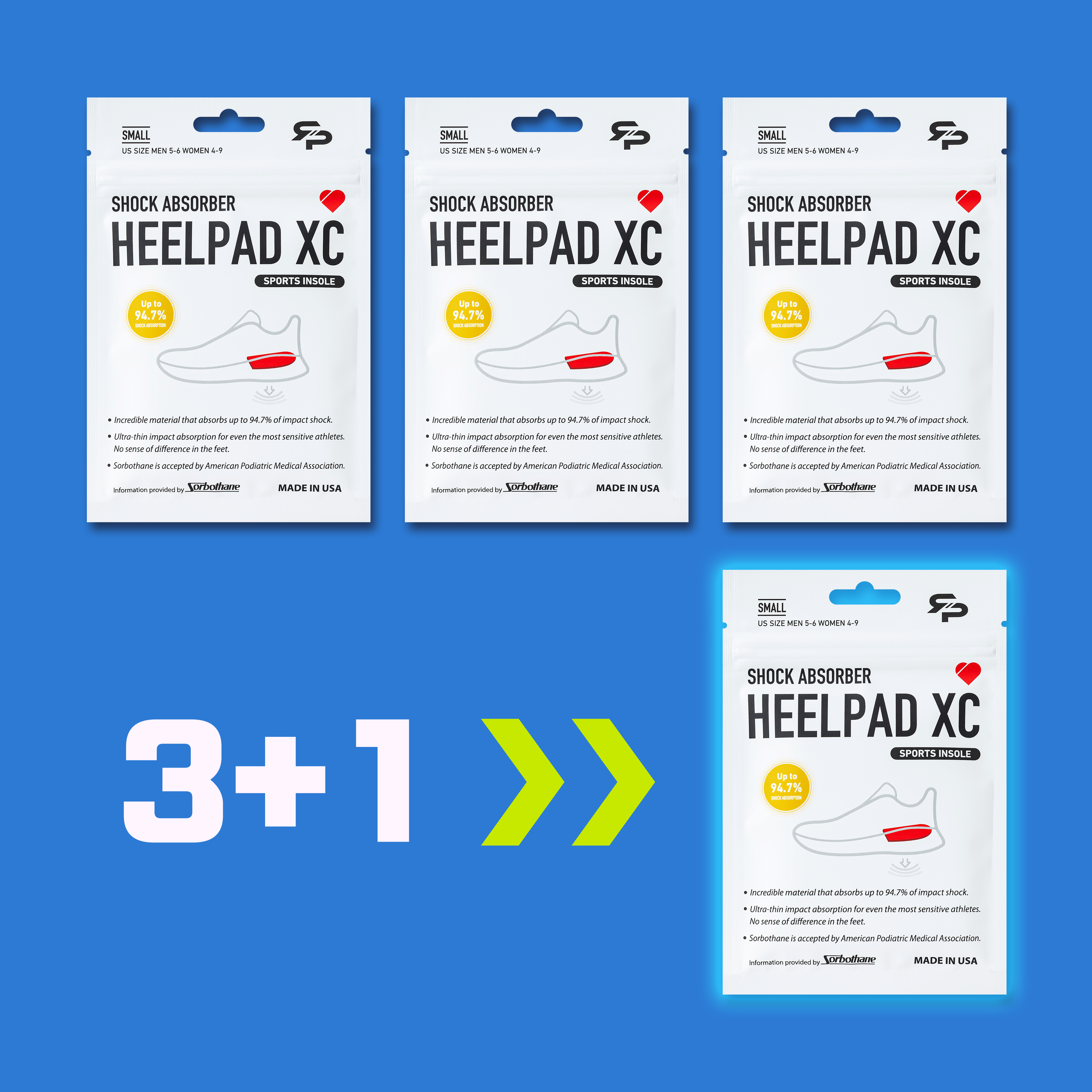 3+1 RTP 힐패드 깔창 테니스 축구 배드민턴 러닝 족저근막염 군인 하늘쌤 풋살 상품 이미지