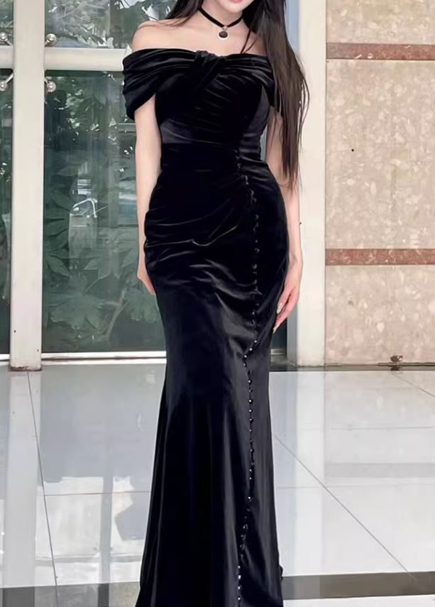 빅사이즈 블랙 제주스냅 야외촬영 셀프웨딩 2부 드레스 연주회 졸업 파티 브라이덜샤워 - 상세 이미지 3
