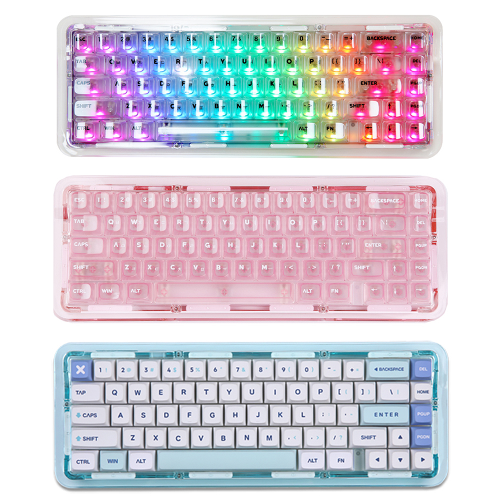 가츠 아쿠아67 투명 아이 패드 폰 갤럭시 탭 유 무선 블루투스 매크로 단축키 조약돌 키보드