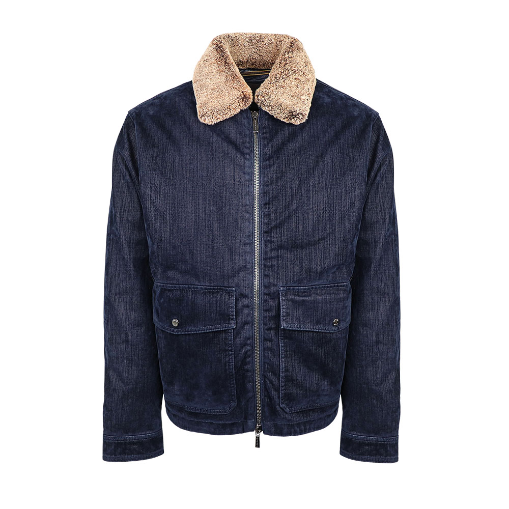 무레르 데님 무스탕 자켓 HENDRIC41 DARKBLU - 메인 이미지