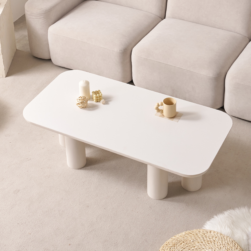 거실 쇼파테이블 밀크 세라믹 사각 거실탁자 트리플