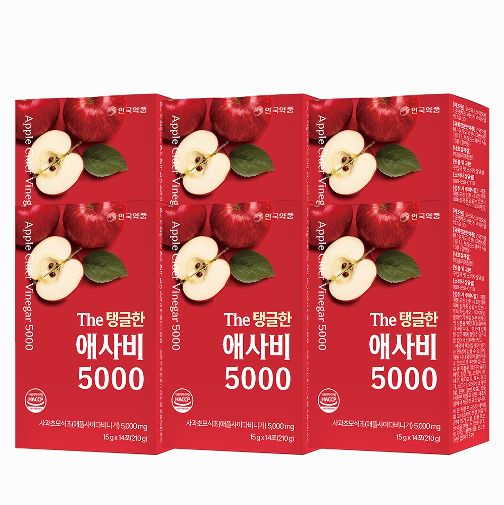 안국약품 The 탱글한 애사비 5000 저당 젤리 14포, 6개 - 상품 이미지