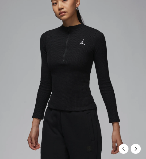 국내매장판 나이키 우먼스 조던 하프 집업 니트탑 긴팔 티셔츠 D4 HF9469-010