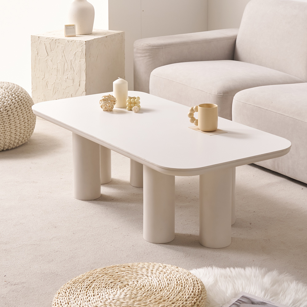 거실 쇼파테이블 밀크 세라믹 사각 거실탁자 트리플