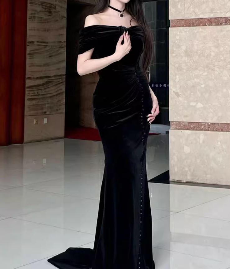 빅사이즈 블랙 제주스냅 야외촬영 셀프웨딩 2부 드레스 연주회 졸업 파티 브라이덜샤워 - 상세 이미지 4