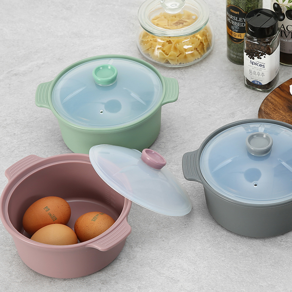 국산 실리콘 냄비 전자레인지 계란찜기 1200ml - 메인 이미지