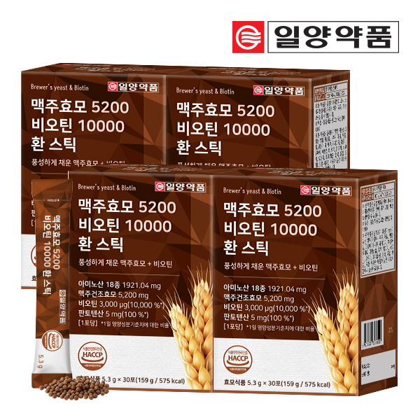 일양약품 맥주효모 5200 비오틴 10000 환 스틱 30포, 4개
