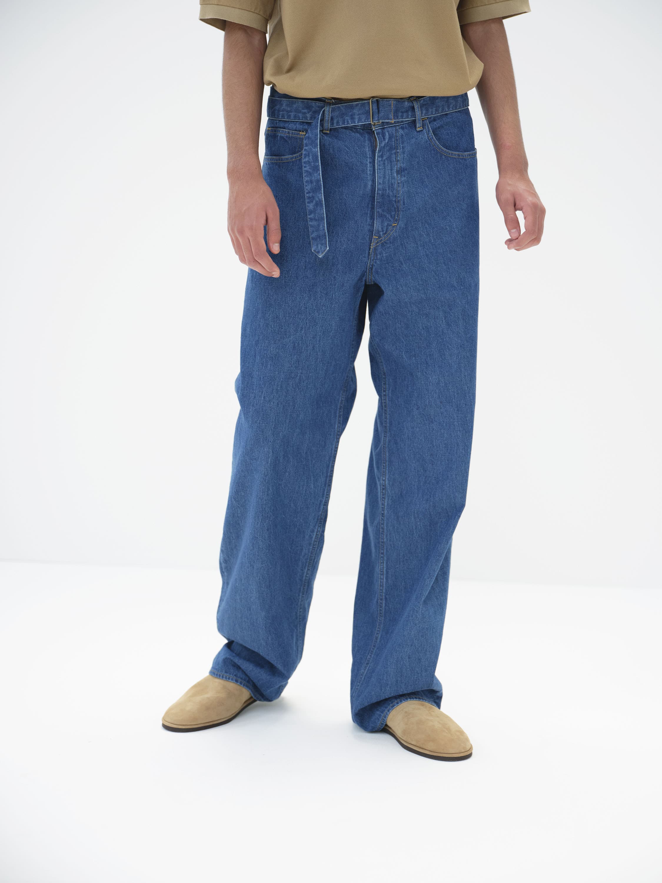 오라리 바지 SELVEDGE LIGHT OZ DENIM BELTED PANTS 25SS 남자 남성 청바지 - 상세 이미지 3