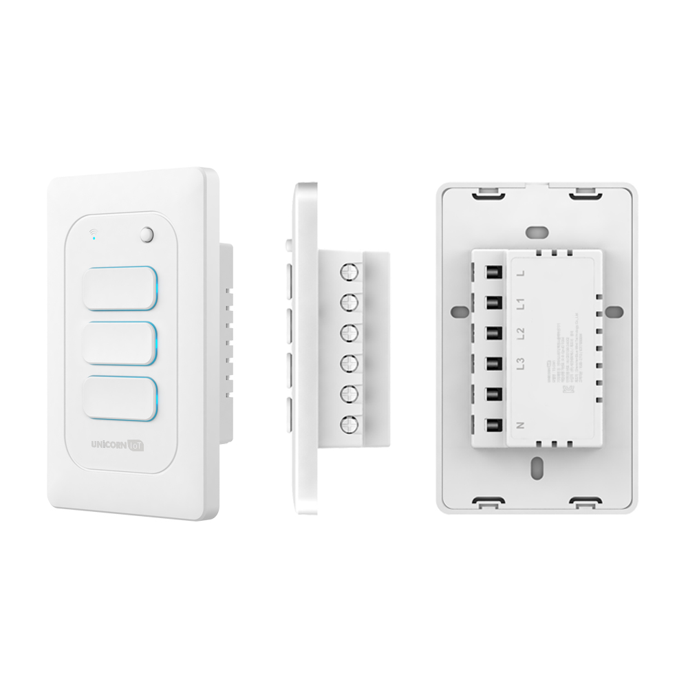 스마트공간 IoT WiFi 전등 스위치 3구 - IoT팝 조명 자동타이머 원격제어 유니콘