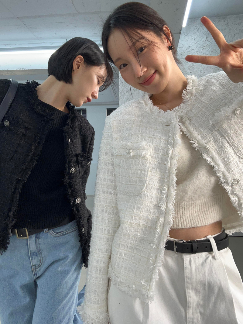 아워리 25SS FRAYED 트위드자켓