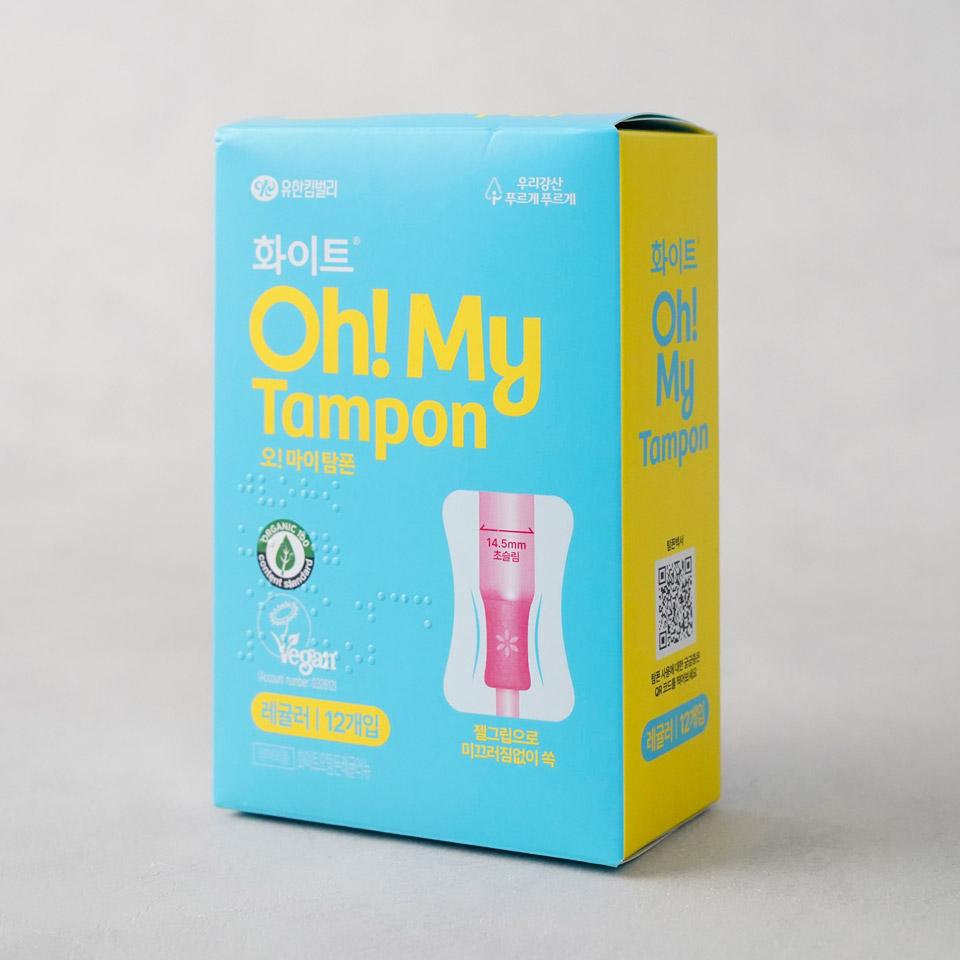 메가마트 유한킴벌리 화이트 오마이 탐폰 레귤러 12p - 상세 이미지 2