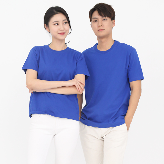 (14color)20수라운드 코발트반팔티셔츠 가게식당 단체유니폼 홀서빙복 - 상세 이미지 3